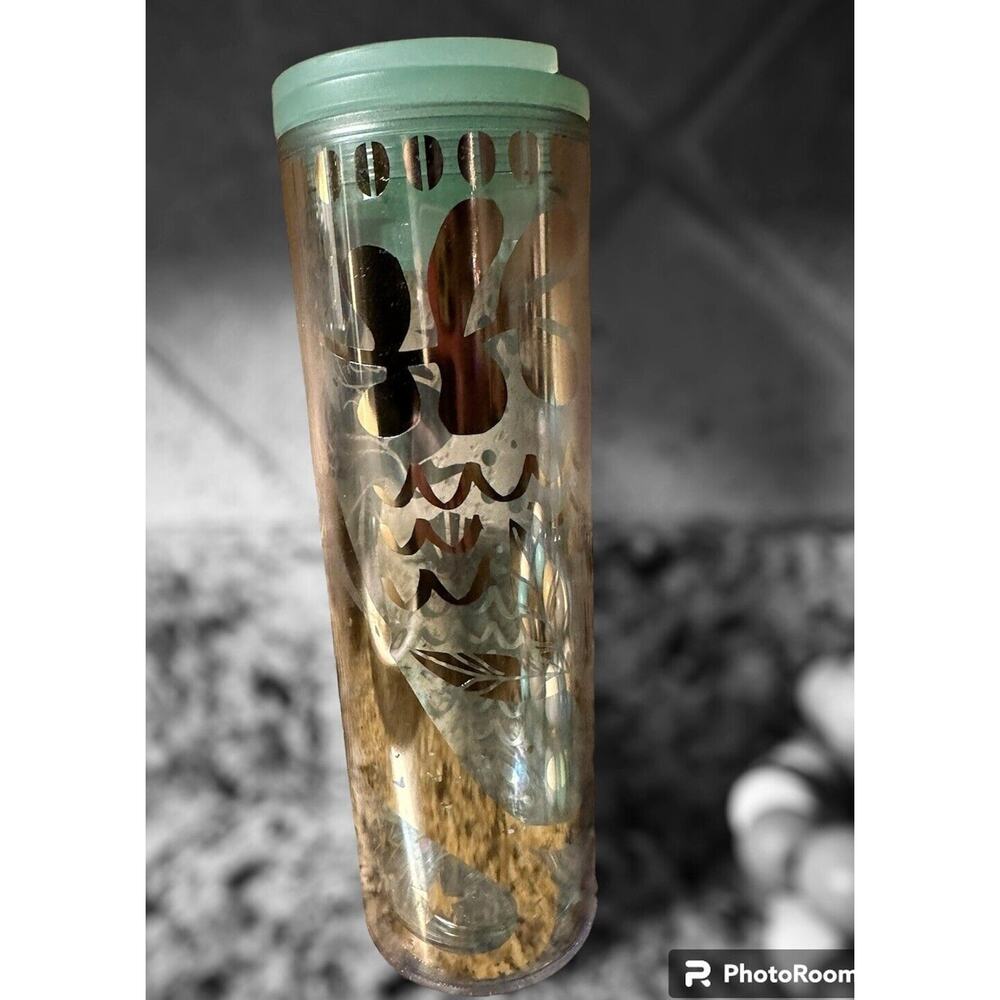 Starbucks Acrylic Golden Mermaid Siren 16oz. Grande Tumbler Twist Lid No Straw - Picture 6 of 9